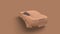 3d Render car on dark salmon background