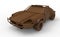 3D render - car wooden statuette