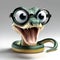 A 3d render of cartoon snake wearing glasses and smiling