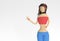 3D Render Cartoon Woman Hand with thumbs Gesture Asking for Lift