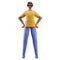 3D Render Of Cartoon Young Man Wearing Goggles In Standing