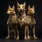 3D render of Cerber, hound of Hades, guardian of the underworld. A scary fierce beast dog with three heads. A frightening dog,