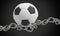 3d render chained football black background design illustration