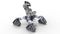 3D render - chair on top of a tracked wheel robot