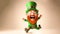 3D Render of Cheerful Leprechaun Man Character