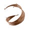 3d render, chocolate splash, cacao drink or coffee, splashing cooking ingredient. Abstract spiral liquid jet. Brown beverage clip