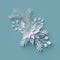 3d render, Christmas background, white paper flower arrangement, festive elements, holiday decoration, greeting card