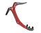 3D render of climbing equipment - red colored ice axe, isolated on white.