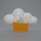 3D render Cloud storage with folder text document icon isolate on gray background. Folder Document cloud download or upload. Cloud