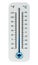 3D render cold white thermometer indicating low temperature