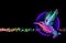 3d render of colibri bird - hummingbird with stars