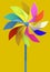 3D render. Colorful pinwheel set for party or birthday celebration.