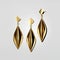 3d render concept design earrings gold silver minimal jewelry