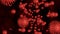 3d render Coronavirus COVID-19, Virus of flu or microorganism. Rapid multiplication of bacteria Infection. Red color background