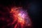 3d render cosmic galaxy background with vibrant colors and copy space, AI generated