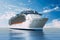 3d render of cruise ship on perfect blue sea