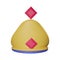 3D Render Crystal Hat Icon In Pink And Yellow