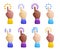 3d render cursor hands with different skin colors