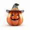 3d Render Of Cute Jackolantern With Knight Hat For National Grandparents Day