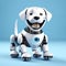 3D render of a cute Labrador puppy robot, AI generated