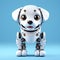 3D render of a cute Labrador puppy robot, AI generated