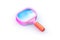 3d render cute magnifying glass on white background