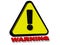 3D Render Danger warning exclamation point sign icon