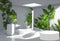 3D render delightful white platform or brightening magnificence skincare items show setting,