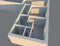 3d render designe apartments in perspective view, construction plane