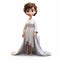 3d Render Of Disney Princess Sophia In White Robe - Studio Portrait