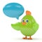 3d render of Easter funny chick with speech bubble