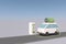 3d render of electric car and charging station, ecological transport