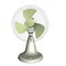 3d render of electrical white and green fan