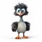 3d Render Of Emu Cartoon Character On White Background