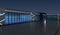 3d render exterior mall at night, exterior visualization, 3D illustration