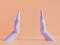 3d render, female hands isolated, minimal fashion background, mannequin body parts, blank space, peachy violet pastel colors