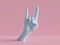 3d render, female hands isolated, party rock gesture, sign, shop display, minimal fashion background, mannequin body part