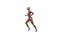 3D Render : Female muscle maps character is running with the white background