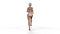 3D Render : Female robot is running with the white background