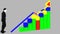 3d render a financial chart with interweaving arrows going up the image