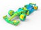 3D render - finite element analysis racing car chassis