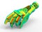 3D render - finite element analysis of a robotic arm