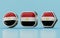 3d render Flag signs of Egypt in three different shape