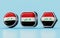 3d render Flag signs of IRAQ in three different shape