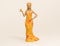 3d render girl with perfume in a beautiful orange dress with oranges