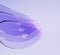 3d render glass transparent layers effect on abstract geometric purple background. Crystal circle curve wave shapes with