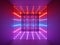 3d render, glowing lines, neon lights, abstract psychedelic background, cube cage, ultraviolet, infrared, spectrum vibrant colors