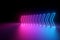 3d render, glowing neon arrows, abstract background, left, direction concept