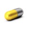 3d render of gold and silver pill