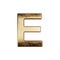 3d render of golden alphabet letter simbol - E